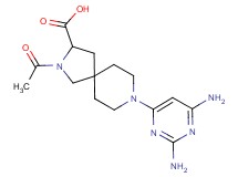 2-acetyl-8-(2,6-diamino-4-pyrimidinyl)-2,8-diazaspiro[4.5]decane-3-carboxylic acid