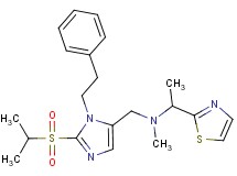 N-{[2-(isopropylsulfonyl)-1-(2-phenylethyl)-1H-imidazol-5-yl]methyl}-N-methyl-1-(1,3-thiazol-2-yl)ethanamine