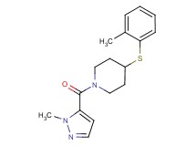 4-[(2-methylphenyl)thio]-1-[(1-methyl-1H-pyrazol-5-yl)carbonyl]piperidine