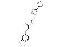 3-(1,3-benzodioxol-5-yl)-N-[2-(5-cyclopentyl-1,2,4-oxadiazol-3-yl)ethyl]propanamide