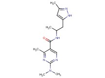 2-(dimethylamino)-4-methyl-N-[1-methyl-2-(3-methyl-1H-pyrazol-5-yl)ethyl]pyrimidine-5-carboxamide