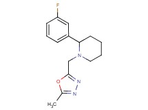 2-(3-fluorophenyl)-1-[(5-methyl-1,3,4-oxadiazol-2-yl)methyl]piperidine