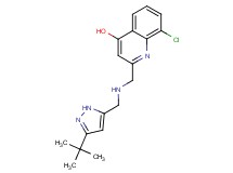 2-({[(3-tert-butyl-1H-pyrazol-5-yl)methyl]amino}methyl)-8-chloroquinolin-4-ol