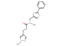 N-methyl-3-(1-methyl-1H-pyrazol-4-yl)-N-[(2-phenyl-1,3-thiazol-4-yl)methyl]propanamide