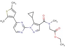 ethyl N-({5-cyclopropyl-1-[4-(2,5-dimethyl-3-thienyl)-2-pyrimidinyl]-1H-pyrazol-4-yl}carbonyl)-N-methylglycinate