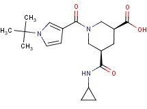 (3S*,5R*)-1-[(1-tert-butyl-1H-pyrrol-3-yl)carbonyl]-5-[(cyclopropylamino)carbonyl]-3-piperidinecarboxylic acid