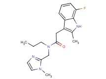 2-(7-fluoro-2-methyl-1H-indol-3-yl)-N-[(1-methyl-1H-imidazol-2-yl)methyl]-N-propylacetamide