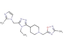 4-{4-ethyl-5-[(2-methyl-1H-imidazol-1-yl)methyl]-4H-1,2,4-triazol-3-yl}-1-[(3-methyl-1,2,4-oxadiazol-5-yl)methyl]piperidine
