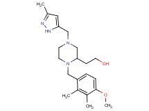 2-{1-(4-methoxy-2,3-dimethylbenzyl)-4-[(3-methyl-1H-pyrazol-5-yl)methyl]-2-piperazinyl}ethanol