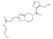 3-{5-[(5-ethyl-1,3-oxazol-4-yl)carbonyl]-4,5,6,7-tetrahydropyrazolo[1,5-a]pyrazin-2-yl}-N-(2-hydroxyethyl)propanamide