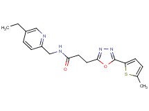 N-[(5-ethyl-2-pyridinyl)methyl]-3-[5-(5-methyl-2-thienyl)-1,3,4-oxadiazol-2-yl]propanamide