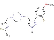 1-{[3-(2-fluoro-4-methoxyphenyl)-1H-pyrazol-4-yl]methyl}-4-[(2-methyl-1,3-thiazol-4-yl)methyl]piperazine
