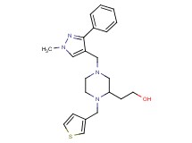 2-[4-[(1-methyl-3-phenyl-1H-pyrazol-4-yl)methyl]-1-(3-thienylmethyl)-2-piperazinyl]ethanol