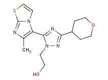 2-[5-(6-methylimidazo[2,1-b][1,3]thiazol-5-yl)-3-(tetrahydro-2H-pyran-4-yl)-1H-1,2,4-triazol-1-yl]ethanol