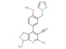2-amino-4-[4-methoxy-3-(1H-pyrazol-1-ylmethyl)phenyl]-7-methyl-5,7-dihydrofuro[3,4-b]pyridine-3-carbonitrile