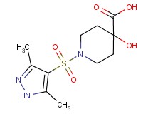 1-[(3,5-dimethyl-1H-pyrazol-4-yl)sulfonyl]-4-hydroxypiperidine-4-carboxylic acid