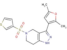 3-(2,5-dimethyl-3-furyl)-5-(3-thienylsulfonyl)-4,5,6,7-tetrahydro-1H-pyrazolo[4,3-c]pyridine