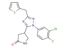 4-[1-(3-chloro-4-fluorophenyl)-3-(2-thienylmethyl)-1H-1,2,4-triazol-5-yl]pyrrolidin-2-one
