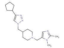 4-[(4-cyclopentyl-1H-1,2,3-triazol-1-yl)methyl]-1-[(1,2-dimethyl-1H-imidazol-5-yl)methyl]piperidine bis(trifluoroacetate)