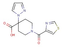 4-(1H-pyrazol-1-yl)-1-(1,3-thiazol-4-ylcarbonyl)piperidine-4-carboxylic acid