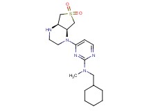 N-(cyclohexylmethyl)-4-[(4aR*,7aS*)-6,6-dioxidohexahydrothieno[3,4-b]pyrazin-1(2H)-yl]-N-methylpyrimidin-2-amine