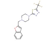 1-(1-benzofuran-2-ylmethyl)-4-[5-(trifluoromethyl)-1,3,4-thiadiazol-2-yl]piperazine