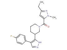 1-[(3-ethyl-1-methyl-1H-pyrazol-5-yl)carbonyl]-3-[4-(4-fluorophenyl)-1H-pyrazol-5-yl]piperidine