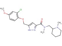 5-[(2-chloro-4-methoxyphenoxy)methyl]-N-methyl-N-[(1-methyl-2-piperidinyl)methyl]-1H-pyrazole-3-carboxamide