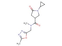 1-cyclopropyl-N-methyl-N-[(5-methyl-1,3,4-oxadiazol-2-yl)methyl]-5-oxo-3-pyrrolidinecarboxamide