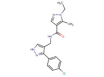 N-{[3-(4-chlorophenyl)-1H-pyrazol-4-yl]methyl}-1-ethyl-5-methyl-1H-pyrazole-4-carboxamide