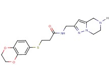 3-(2,3-dihydro-1,4-benzodioxin-6-ylthio)-N-(4,5,6,7-tetrahydropyrazolo[1,5-a]pyrazin-2-ylmethyl)propanamide hydrochloride