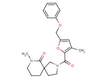 7-methyl-2-[3-methyl-5-(phenoxymethyl)-2-furoyl]-2,7-diazaspiro[4.5]decan-6-one