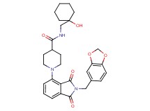 1-[2-(1,3-benzodioxol-5-ylmethyl)-1,3-dioxo-2,3-dihydro-1H-isoindol-4-yl]-N-[(1-hydroxycyclohexyl)methyl]-4-piperidinecarboxamide