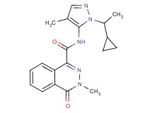 N-[1-(1-cyclopropylethyl)-4-methyl-1H-pyrazol-5-yl]-3-methyl-4-oxo-3,4-dihydrophthalazine-1-carboxamide