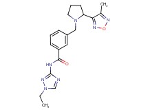 N-(1-ethyl-1H-1,2,4-triazol-3-yl)-3-{[2-(4-methyl-1,2,5-oxadiazol-3-yl)pyrrolidin-1-yl]methyl}benzamide