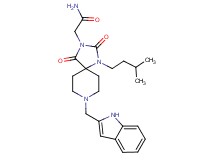 2-[8-(1H-indol-2-ylmethyl)-1-(3-methylbutyl)-2,4-dioxo-1,3,8-triazaspiro[4.5]dec-3-yl]acetamide