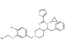 N-cyclopropyl-N-{1-[1-(3-ethoxy-4-hydroxybenzyl)-4-piperidinyl]-2-phenylethyl}-2-furamide