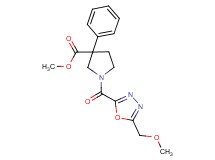 methyl 1-{[5-(methoxymethyl)-1,3,4-oxadiazol-2-yl]carbonyl}-3-phenylpyrrolidine-3-carboxylate