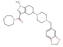 3-(1-azepanylcarbonyl)-5-[4-(1,3-benzodioxol-5-ylmethyl)-1-piperazinyl]-1-methyl-4,5,6,7-tetrahydro-1H-indazole