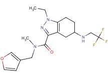 1-ethyl-N-(3-furylmethyl)-N-methyl-5-[(2,2,2-trifluoroethyl)amino]-4,5,6,7-tetrahydro-1H-indazole-3-carboxamide