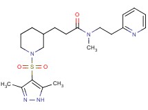 3-{1-[(3,5-dimethyl-1H-pyrazol-4-yl)sulfonyl]-3-piperidinyl}-N-methyl-N-[2-(2-pyridinyl)ethyl]propanamide