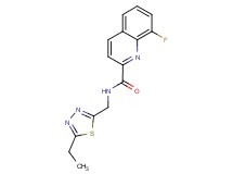 N-[(5-ethyl-1,3,4-thiadiazol-2-yl)methyl]-8-fluoro-2-quinolinecarboxamide