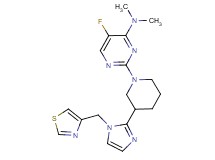 5-fluoro-N,N-dimethyl-2-{3-[1-(1,3-thiazol-4-ylmethyl)-1H-imidazol-2-yl]piperidin-1-yl}pyrimidin-4-amine