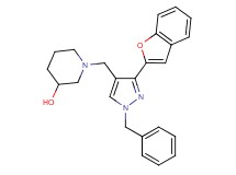 1-{[3-(1-benzofuran-2-yl)-1-benzyl-1H-pyrazol-4-yl]methyl}-3-piperidinol