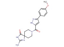 2-amino-8-{[3-(4-methoxyphenyl)-1H-pyrazol-5-yl]carbonyl}-1,3,8-triazaspiro[4.5]dec-1-en-4-one