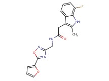 2-(7-fluoro-2-methyl-1H-indol-3-yl)-N-{[5-(2-furyl)-1,2,4-oxadiazol-3-yl]methyl}acetamide