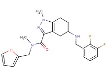 5-[(2,3-difluorobenzyl)amino]-N-(2-furylmethyl)-N,1-dimethyl-4,5,6,7-tetrahydro-1H-indazole-3-carboxamide