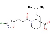1-[3-(3-chloro-5-isoxazolyl)propanoyl]-3-(3-methyl-2-buten-1-yl)-3-piperidinecarboxylic acid