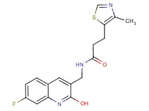N-[(7-fluoro-2-hydroxy-3-quinolinyl)methyl]-3-(4-methyl-1,3-thiazol-5-yl)propanamide