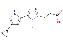 {[5-(3-cyclopropyl-1H-pyrazol-5-yl)-4-methyl-4H-1,2,4-triazol-3-yl]thio}acetic acid